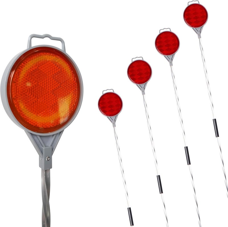WORKKOOL Store Reflective Driveway Markers Highly Visible, 51 Inch Double Side Driveway Reflectors for Snow Plowing(Aluminium Alloy Pole, 4 Packs) - Image 1